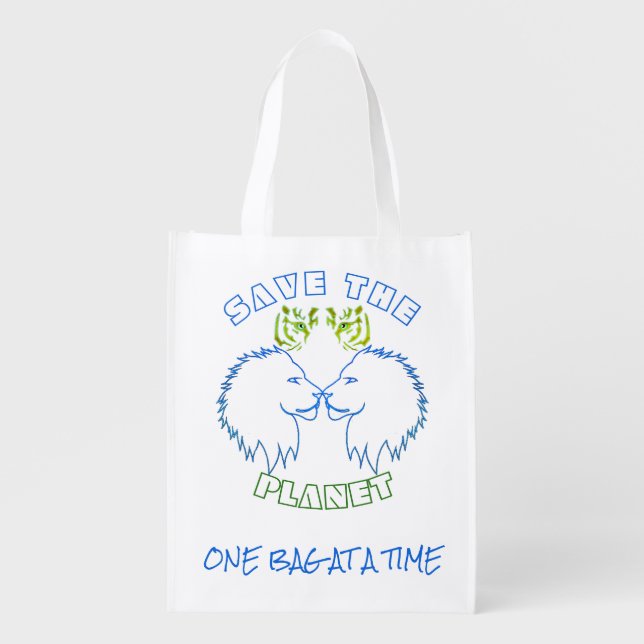 Save The Planet Reusable Grocery Bag (Front)