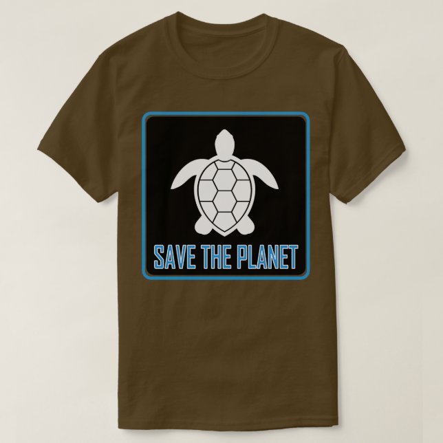 Save the Planet Turtle T-Shirt (Design Front)