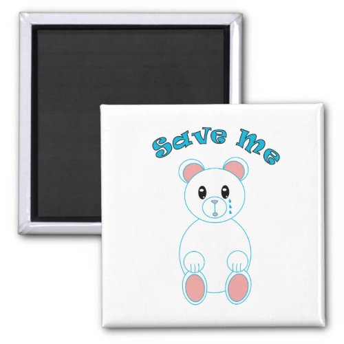 Save the Polar Bear Crying Magnet