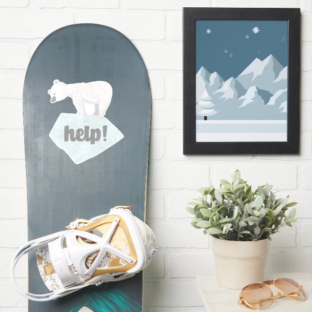Save the Polar Bear Sticker (Snowboard)