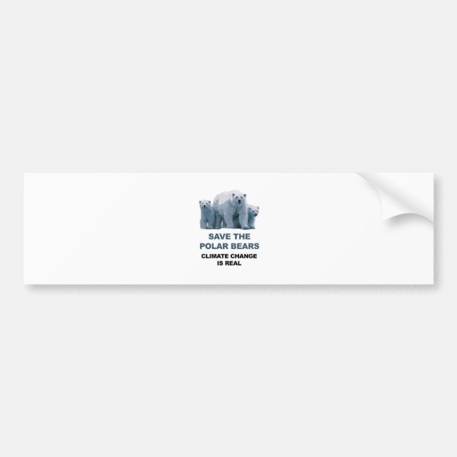 Save the Polar Bears Bumper Sticker (Front)
