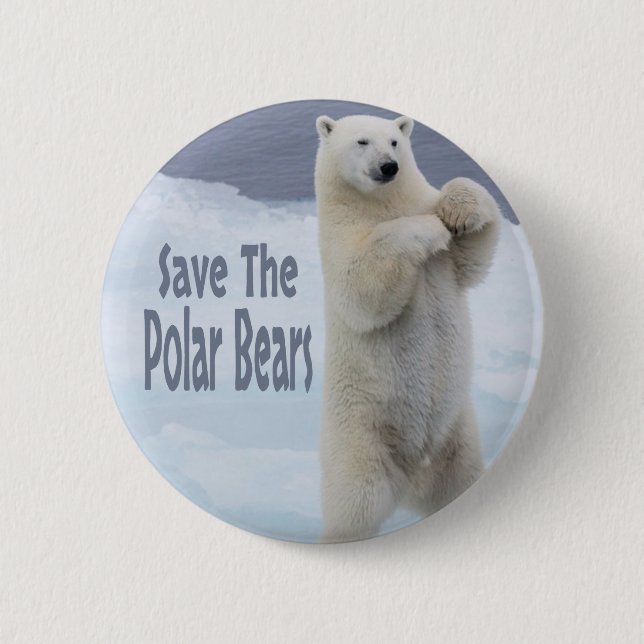 Save The Polar Bears Button (Front)