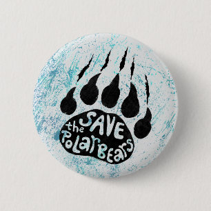Save The Polar Bears Button