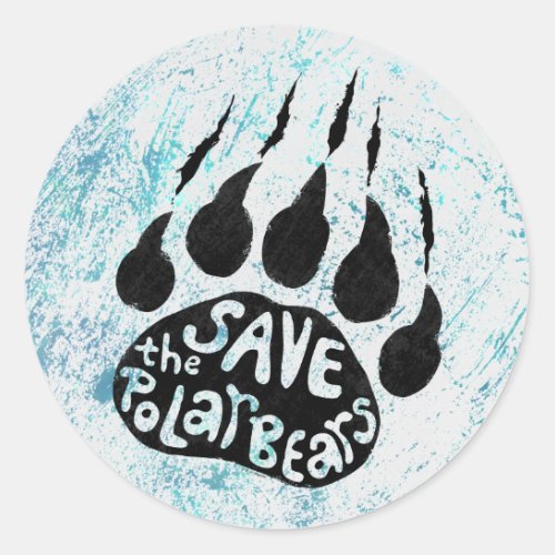 Save The Polar Bears Classic Round Sticker