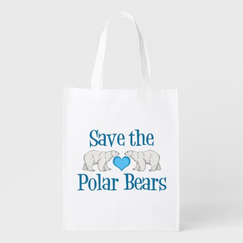 Save the Polar Bears Cute Grocery Bag