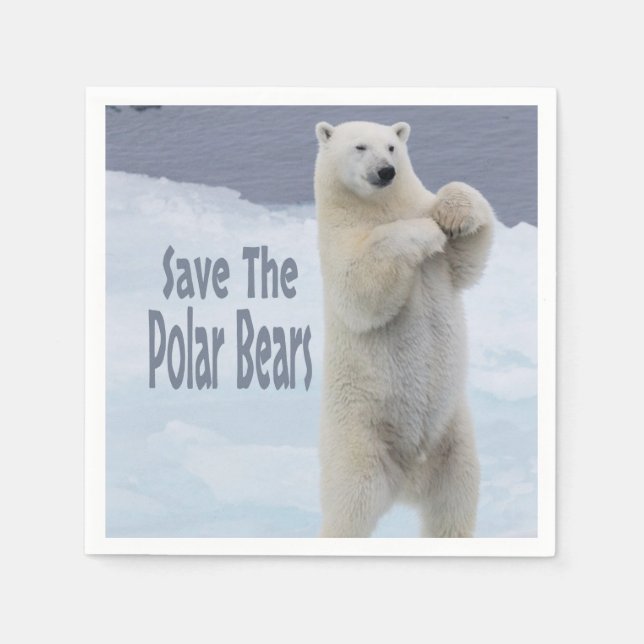 Save The Polar Bears Napkins (Front)