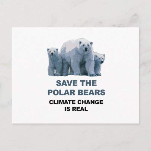 Save the Polar Bears Postcard