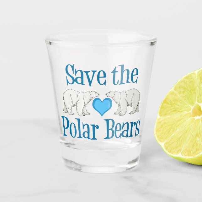 Save the Polar Bears Shot Glass (Front)