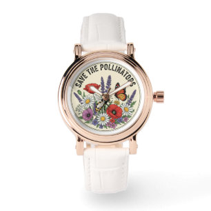 Save the Pollinator with bee, butterfly & flowers Watch