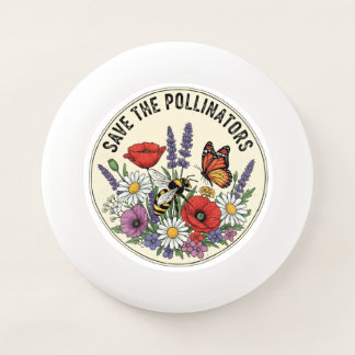 Save the Pollinator with bee, butterfly & flowers Wham-O Frisbee