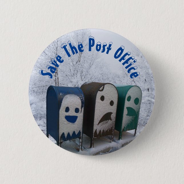Save The Post Office Button (Front)