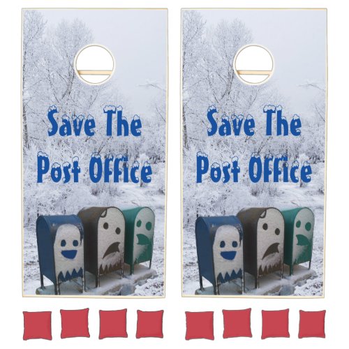 Save The Post Office Cornhole Set