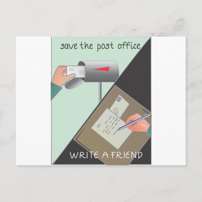 Save the Post Office/ Write a Friend Postcard (Front)