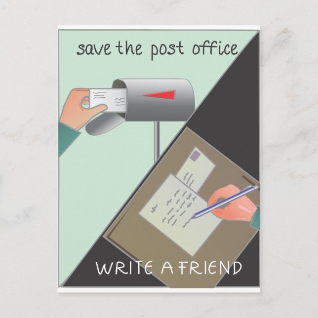 Save the Post Office/ Write a Friend Postcard (Front)