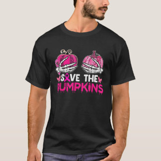 Save The Pumpkins Breast Cancer Awareness Hallowee T-Shirt