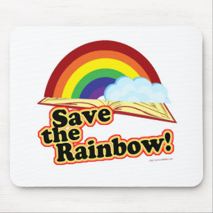 Save The Rainbow of Books Read Motto Mouse Pad