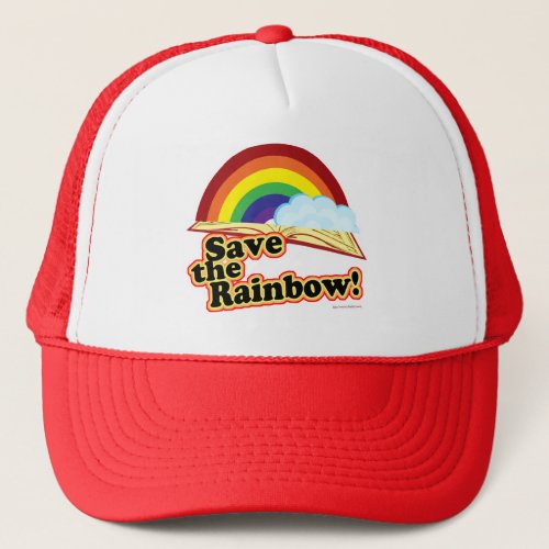 Save The Rainbow of Books Reading Fun Trucker Hat