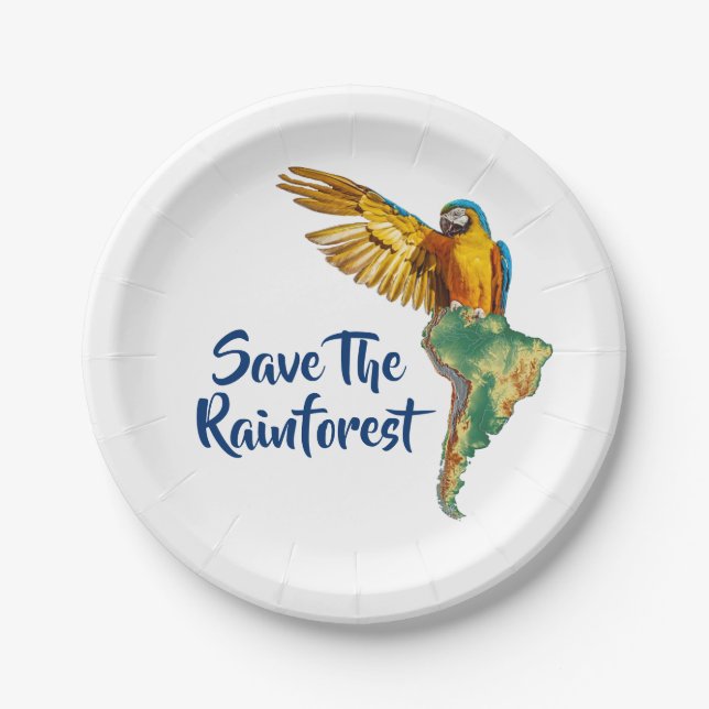 Save The Rainforest Paper Plates (Front)