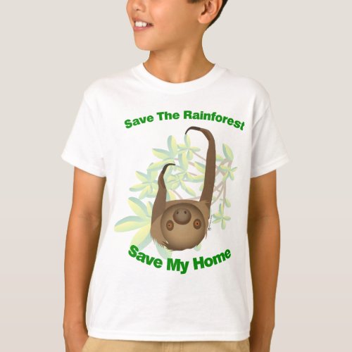 Save The Rainforest Sloth T_Shirt