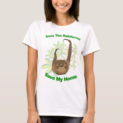 Save The Rainforest Sloth T_Shirt