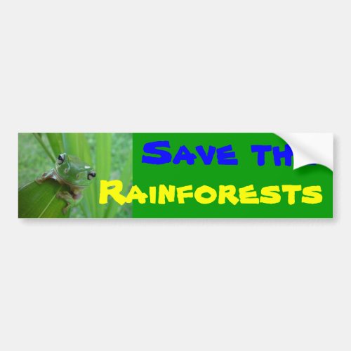save the rainforests bumper sticker