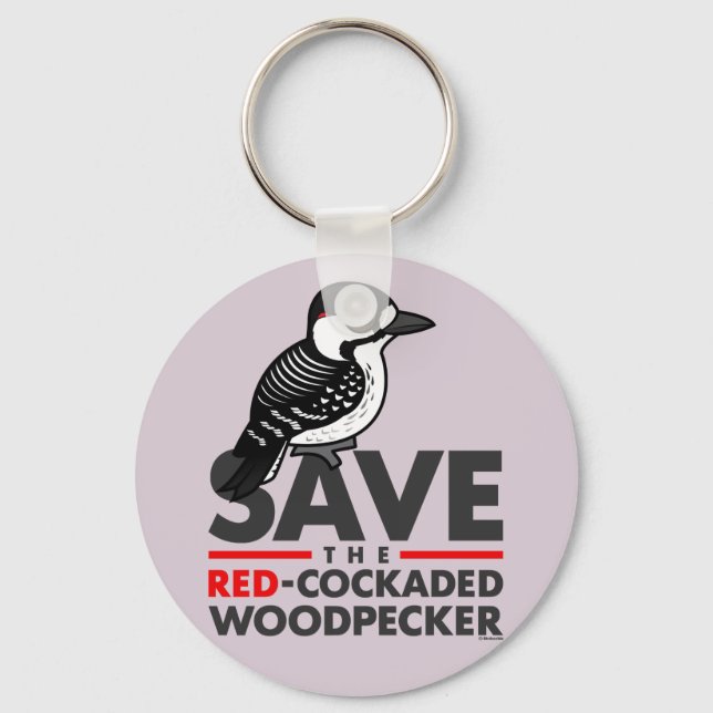 Save the Red-cockaded Woodpecker Keychain (Front)
