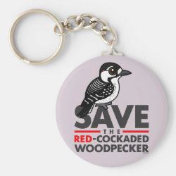 Save the Red-cockaded Woodpecker Basic Button Keychain