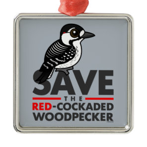 Save the Red-cockaded Woodpecker Metal Ornament