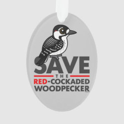 Save the Red-cockaded Woodpecker Oval Acrylic Ornament