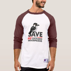 Save the Red-cockaded Woodpecker Men's Champion Raglan 3/4 Sleeve Shirt