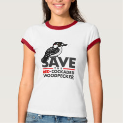 Save the Red-cockaded Woodpecker Ladies Ringer T-Shirt