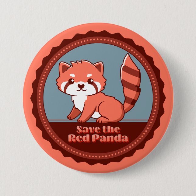 Save the Red Panda Button (Front)