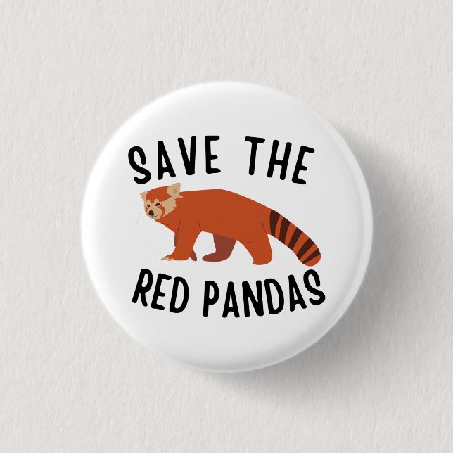 Save The Red Pandas Button (Front)