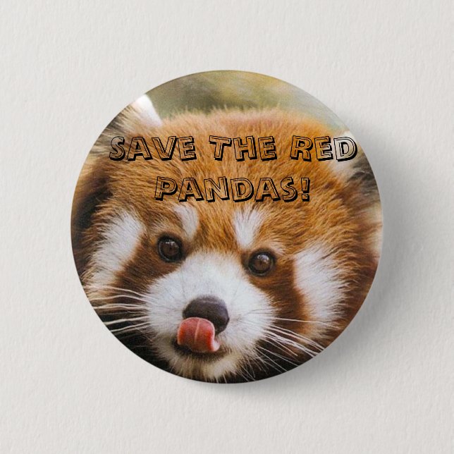 Save The Red Pandas! Button (Front)