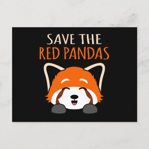 Save The Red Pandas Cute Pet Animal Panda Lover Gr Announcement Postcard