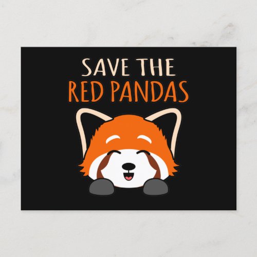 Save The Red Pandas Cute Pet Animal Panda Lover Gr Invitation Postcard