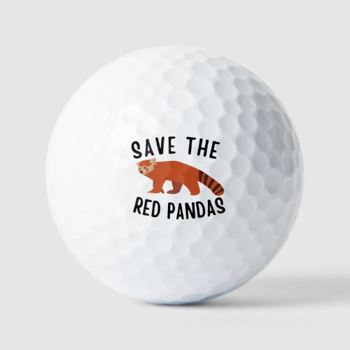 Save The Red Pandas Golf Balls