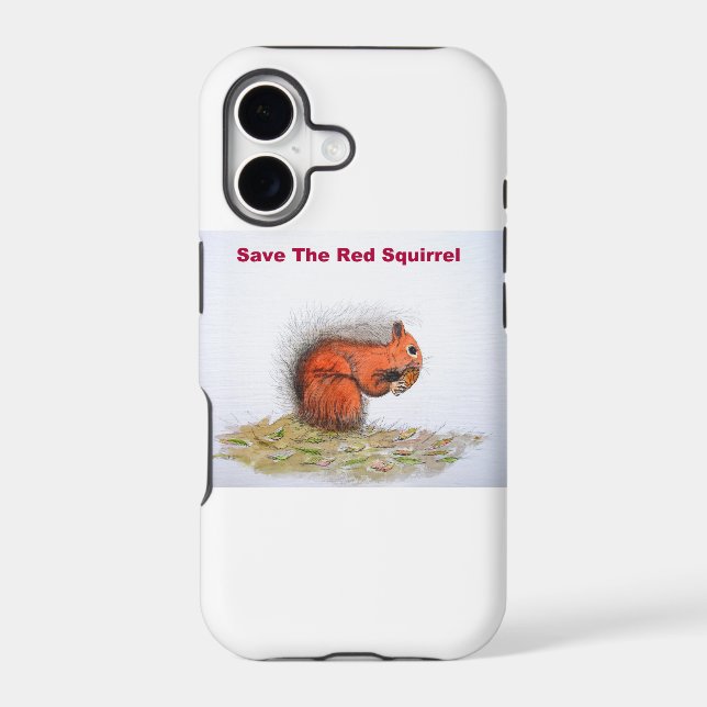 Save the red squirrel iphone case (Back)