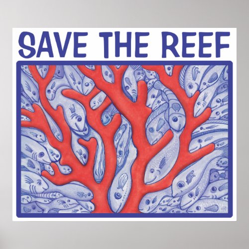 Save the Reef Happy Fish Poster