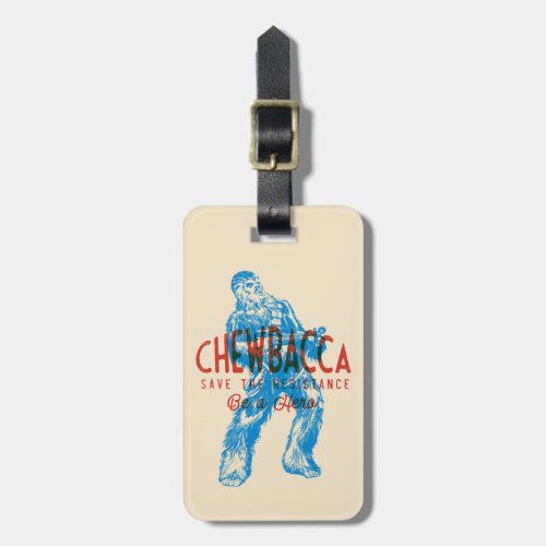 Save The Resistance Chewbacca Stamp Graphic Luggage Tag