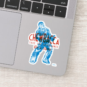 "Save The Resistance" Chewbacca Stamp Graphic Sticker