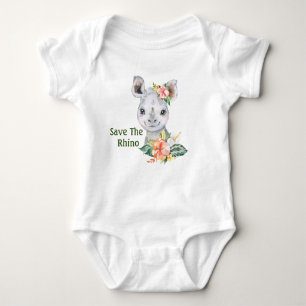 Save The Rhino Baby Bodysuit