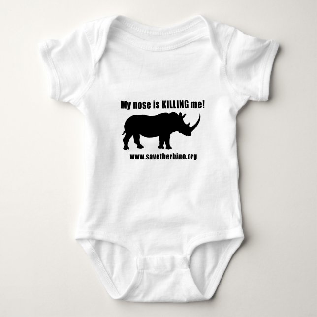 Save the Rhino Baby Bodysuit (Front)