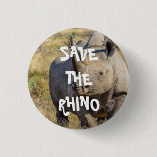 SAVE THE RHINO BUTTON