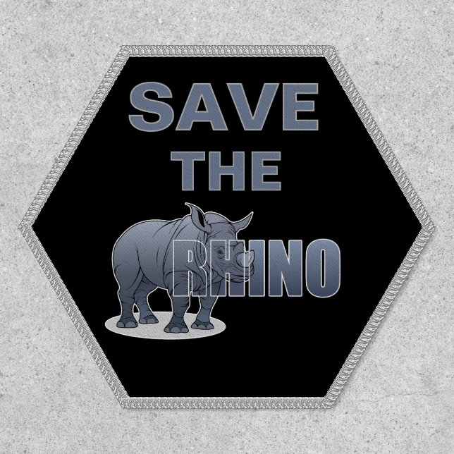 Save The Rhino Hat Backpack  Patch (Front)