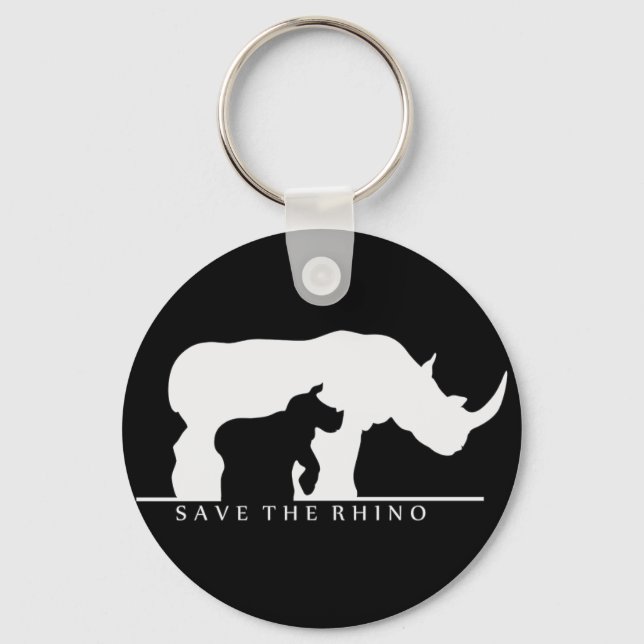 Save The Rhino Keychain (Front)