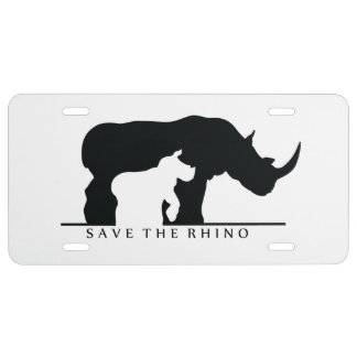 Save The Rhino License Plate