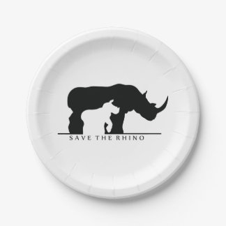 Save the Rhino Paper Plates