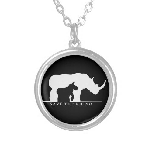 Save The Rhino Silver Plated Necklace