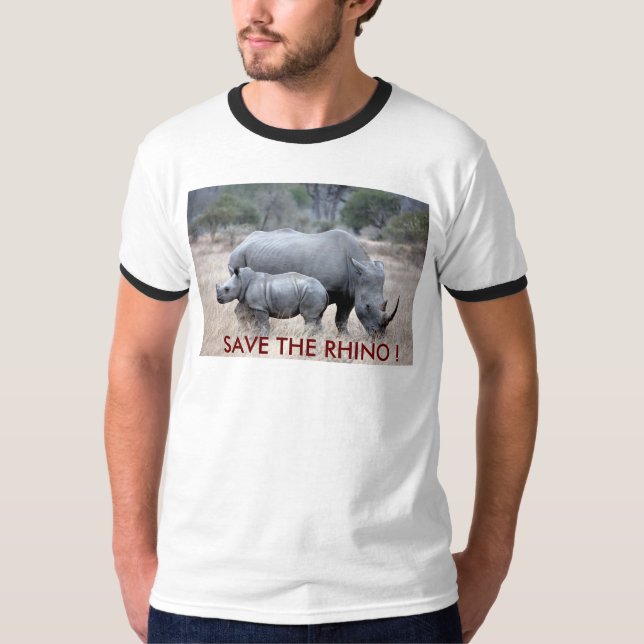 Save the rhino ! T-Shirt (Front)